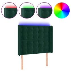 Tête de lit à LED Vert foncé 83x16x118/128 cm Velours 619562619562