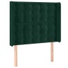 Tête de lit à LED Vert foncé 83x16x118/128 cm Velours 619562619562