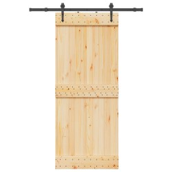 Porte coulissante NARVIK Naturel et noir 85 x 210 cm (152,5 cm) 619564619564