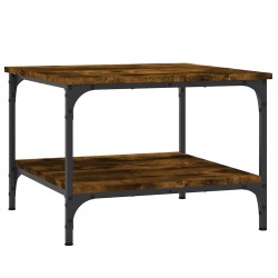 Table basse chêne fumé 55x55x40 cm bois d'ingénierie 619566619566