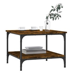 Table basse chêne fumé 55x55x40 cm bois d'ingénierie 619566619566