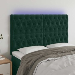Tête de lit à LED Vert foncé 160x7x118/128 cm Velours 619570619570