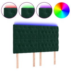 Tête de lit à LED Vert foncé 160x7x118/128 cm Velours 619570619570