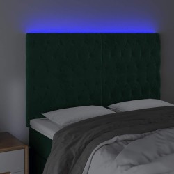 Tête de lit à LED Vert foncé 160x7x118/128 cm Velours 619570619570