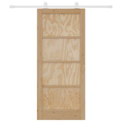 Porte coulissante Naturel et Blanc 86 x 198,5 cm 619572619572