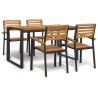 Ensemble à manger de jardin 5 pcs bois d'acacia massif et métal 619573619573
