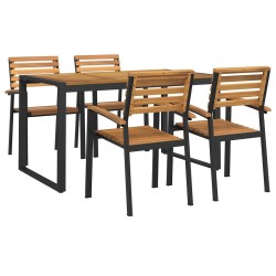 Ensemble à manger de jardin 5 pcs bois d'acacia massif et métal 619573619573