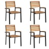 Ensemble à manger de jardin 5 pcs bois d'acacia massif et métal 619573619573
