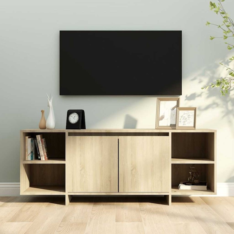 Meuble TV chêne sonoma 130x35x50 cm bois d'ingénierie 619574619574