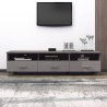 Meuble TV HAMAR Gris clair 158x40x40 cm Bois massif de pin 619575619575