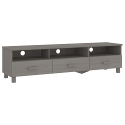 Meuble TV HAMAR Gris clair 158x40x40 cm Bois massif de pin 619575619575