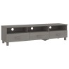 Meuble TV HAMAR Gris clair 158x40x40 cm Bois massif de pin 619575619575