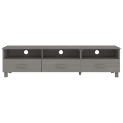 Meuble TV HAMAR Gris clair 158x40x40 cm Bois massif de pin 619575619575