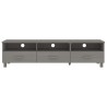 Meuble TV HAMAR Gris clair 158x40x40 cm Bois massif de pin 619575619575