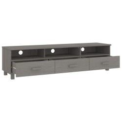 Meuble TV HAMAR Gris clair 158x40x40 cm Bois massif de pin 619575619575