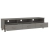 Meuble TV HAMAR Gris clair 158x40x40 cm Bois massif de pin 619575619575