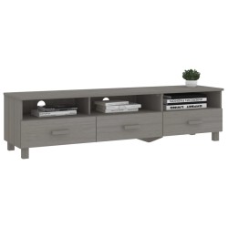 Meuble TV HAMAR Gris clair 158x40x40 cm Bois massif de pin 619575619575