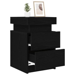 Cabinet de chevet avec tiroir 2 pcs Chêne noir 35 x 39 x 55 cm 619579619579