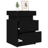 Cabinet de chevet avec tiroir 2 pcs Chêne noir 35 x 39 x 55 cm 619579619579