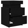 Cabinet de chevet avec tiroir 2 pcs Chêne noir 35 x 39 x 55 cm 619579619579