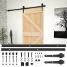 Porte coulissante Naturel et noir 90 x 210 cm 619582619582