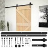 Porte coulissante Naturel et noir 90 x 210 cm 619583619583