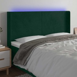 Tête de lit à LED Vert foncé 163x16x118/128 cm Velours 619584619584