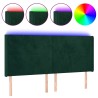 Tête de lit à LED Vert foncé 163x16x118/128 cm Velours 619584619584