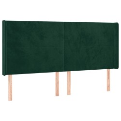 Tête de lit à LED Vert foncé 163x16x118/128 cm Velours 619584619584