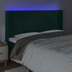 Tête de lit à LED Vert foncé 163x16x118/128 cm Velours 619584619584