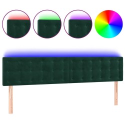 Tête de lit à LED Vert foncé 160x5x78/88 cm Velours 619585619585
