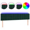 Tête de lit à LED Vert foncé 160x5x78/88 cm Velours 619585619585