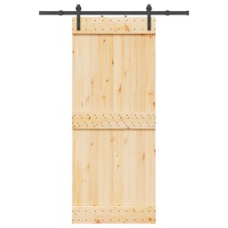 Porte coulissante NARVIK Naturel et noir 85 x 210 cm (152,5 cm) 619586619586