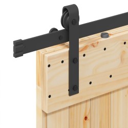 Porte coulissante NARVIK Naturel et noir 85 x 210 cm (152,5 cm) 619586619586