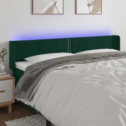 Tête de lit à LED Vert foncé 203x16x78/88 cm Velours 619587619587