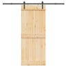 Porte coulissante NARVIK Naturel et noir 85 x 210 cm (213,5 cm) 619588619588