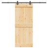 Porte coulissante NARVIK Naturel et noir 85 x 210 cm (213,5 cm) 619589619589