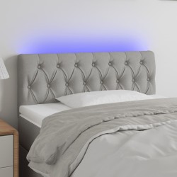 Tête de lit à LED Gris clair 90x7x78/88 cm Tissu 619590619590