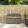 Banc de rangement de jardin avec coussin gris résine tressée 619596619596