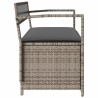 Banc de rangement de jardin avec coussin gris résine tressée 619596619596
