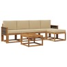Ensemble de canapés d'extérieur 6 pcs Naturel et Beige 619597619597