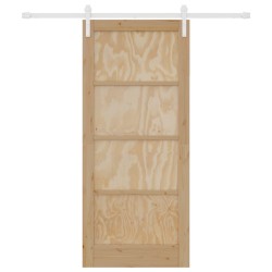 Porte coulissante Naturel et Blanc 86 x 198,5 cm 619601619601