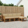 Ensemble de canapés d'extérieur 5 pcs Naturel et Beige 619602619602