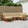 Ensemble de canapés d'extérieur 6 pcs Naturel et Beige 619607619607
