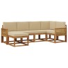 Ensemble de canapés d'extérieur 6 pcs Naturel et Beige 619607619607