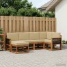 Ensemble de canapés d'extérieur 6 pcs Naturel et Beige 619609619609
