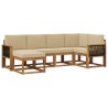 Ensemble de canapés d'extérieur 6 pcs Naturel et Beige 619609619609