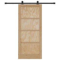 Porte coulissante Naturel et noir 86 x 198,5 cm 619610619610