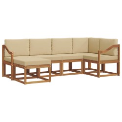 Ensemble de canapés d'extérieur 6 pcs Naturel et Beige 619617619617