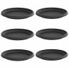Plateau à fleurs rond 6 pcs Noir Ø 14 x 2 cm Plastique 619620619620